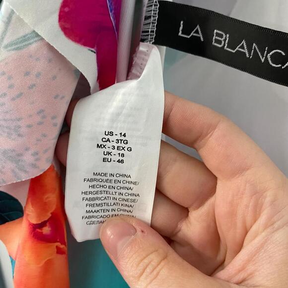 La Blanca Size 14 Women One Piece Tropicalia Off Shoulder Mio Swimsuit - Picture 4 of 6